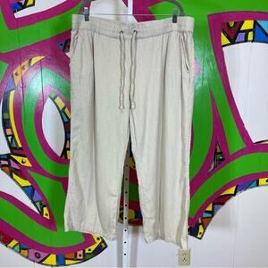 Naturals Denim & Co. Linen Blend Pants. Tan. Size XLP. Excellent condition!